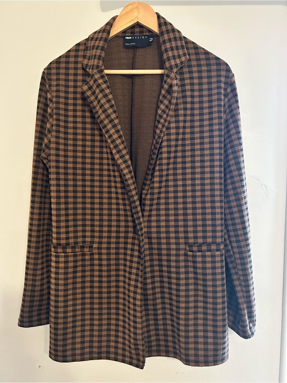 ASOS Brown and Black Checked Blazer